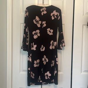 Floral Black and Pink Women's Dress
